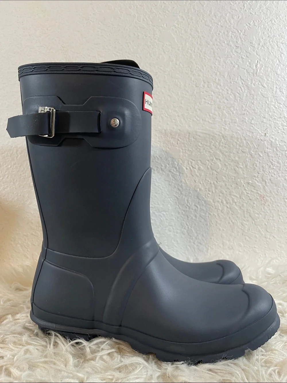 HUNTER Women's Original Short Rain Boots Navy Blue Waterproof Size 9 NEW